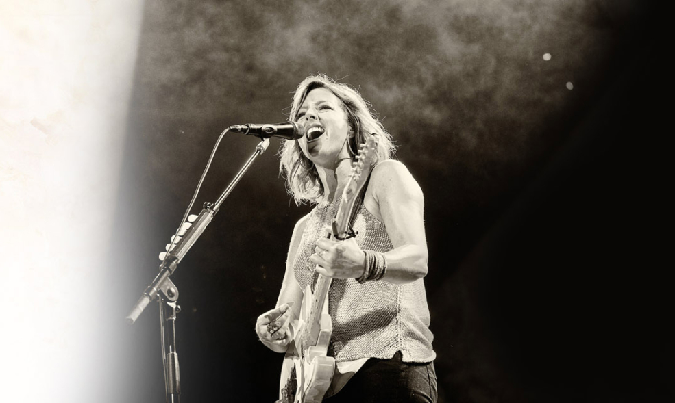 Sarah McLachlan Singing and playing guitar